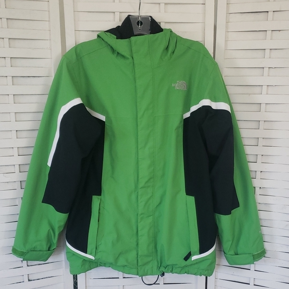 The North Face Vibrant Green and Black Double Youth Jacket Size 14/16